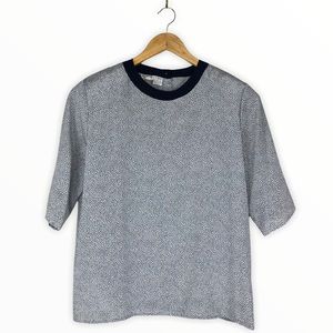 80’s Vintage Micro Polka Dot Short Sleeve Blouse